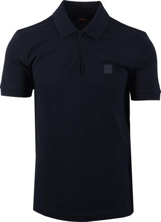 Boss Orange by Hugo Boss Mens PASSERZIP POLO DARK BLUE - Navy Cotton - Size X-Large