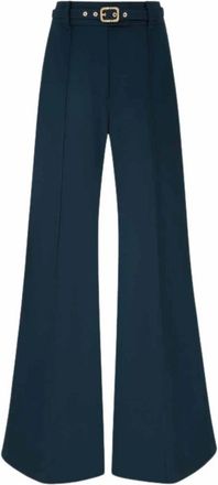 Zimmermann Rebellion Tailored Flare - Dames - Wijde Broeken - Blauw - XS - Wol - Broeken