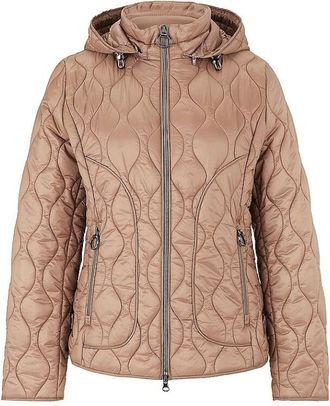 Betty Barclay Licht doorgestikte jas met afneembare capuchon - Dames - Jassen - Beige - Maat: 3XL Leer