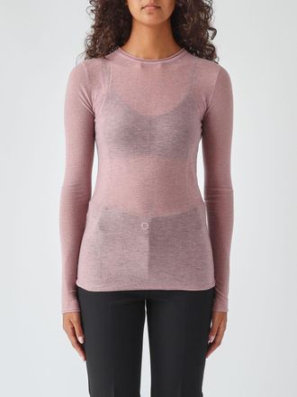 Pinko Maglia girocollo slim fit in misto lana con ricamo di paillettes