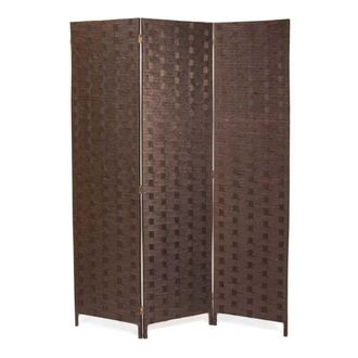 Trade Shop Trade Shop - Separe A 3 Ante Pannelli Double Face Marrone Paravento Divisorio Ambienti Sep05 242589
