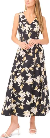 Ted Baker Elana Floral Cotton Midi Dress in Rich Black at Nordstrom, Size 14