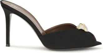 Giuseppe Zanotti Black Calf Leather Bos Taurus Stiletto Heel Womens Sandals