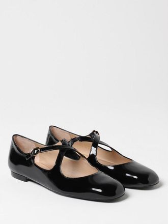 Stuart Weitzman Womens Black Patent Leather Ballet Flats
