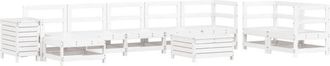 vidaXL vidaXL 10 Piece Garden Sofa Set White Solid Wood Pine