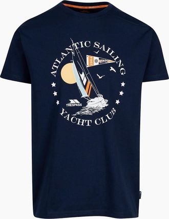 Trespass Mens Lettering Graphic Crew Neck Short Sleeve T-Shirt - Navy - Size: 36