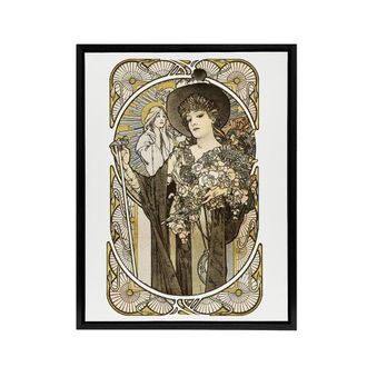 Artery8 La Tosca Theatre Play Vintage Advert Framed Canvas Wall Art Print Mucha in White | Size: W24 x H32