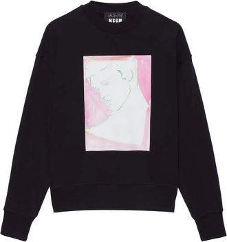 Msgm Felpa con stampa grafica - Nero