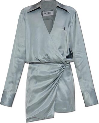 The Attico Jurk met lange mouwen - Dames - Korte kleedjes - Blauw - XS - Kleedjes