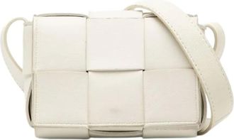 Bottega Veneta Pre-owned Cross Body Bags, female, White, Size: ONE SIZE Pre-owned Woven Nappa Crossbody Bag