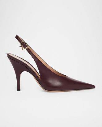 Gianvito Rossi 95mm Sofia Leather Slingback Pumps