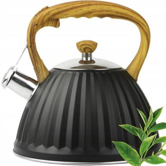 OEM Hervidor De Acero Tradicional Con Mango De Imitaci&oacute;n Madera Para Inducci&oacute;n De Gas