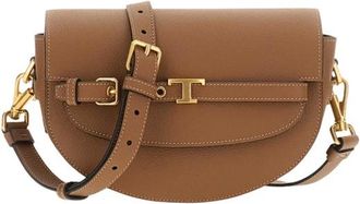 Tod's Tassen, Dames, Bruin, ONE Size, Leer, Crescent Bag
