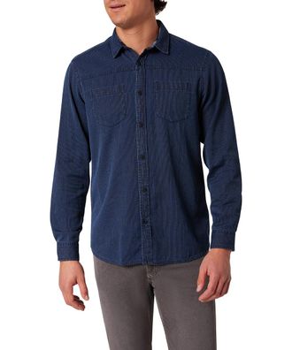 Pioneer Authentic Jeans Langarmhemd, Herren, Gr. XXL, N-Gr, blau (indigo washed), Web, Obermaterial: 100% Baumwolle, PIONEER AUTHENTIC JEANS, unifarben, regular fit taillenbe