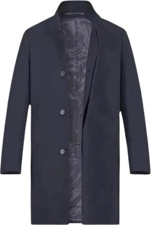 Karl Lagerfeld Cappotto monopetto in misto lana - - Coats - Uomo - Blu - L