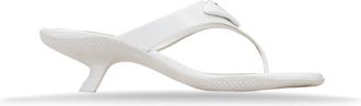Prada Instap leren sandalen met logo hardware - Dames - Muiltjes - Wit - 36 1/2 EU - Leer - Schoenen