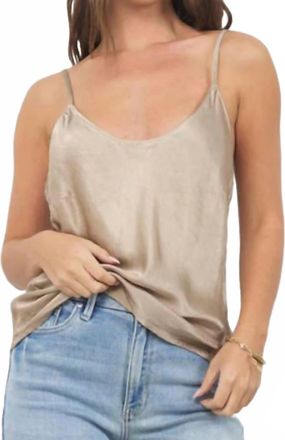 La Made Cecilia You Back Satin Tank In Oak Bark