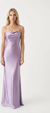 Faviana Womens Cowl Neck Maxi Dress In Lilac
