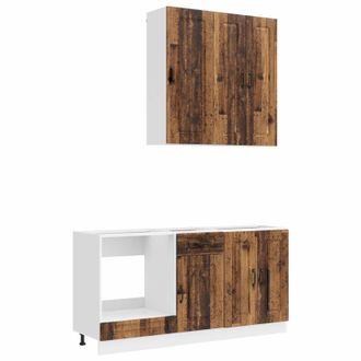 vidaXL Unidad De Cocina Kalmar 5 Uds. Madera Envejecida Vidaxl