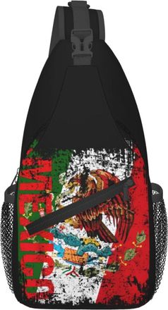 Generic Vintage Mexico Flag Crossbody Bag Anti Theft Cross Body Bag Adjustable Daypack For Workout Shopping Casual