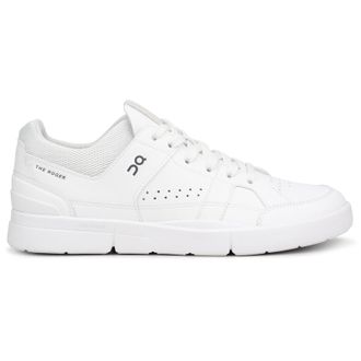 On The Roger Clubhouse Synthetic Leather Mens Lace Up Trainers - All White - Size:UK 7