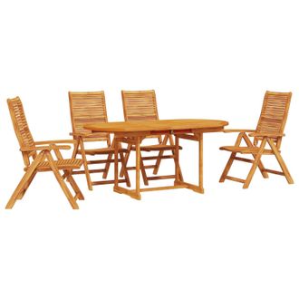 vidaXL Conjunto De Comedor De Jard&iacute;n 5 Uds. Marr&oacute;n Vidaxl