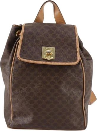 Celine Pre-owned Canvas Rugzak - Dames - Vintage Rugzakken - Bruin - ONE Size - Vintage