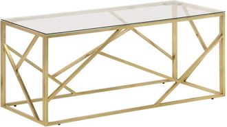 vidaXL Vidaxl - Coffee Table Gold Stainless Steel and Tempered Glass
