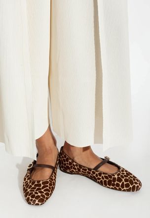 Kate Spade New York Halo Ballerinas With Giraffe Motif, Womens, Brown