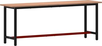 vidaXL Banco De Trabajo Madera Maciza De Haya Y Metal 220x55x81,5 Cm Vidaxl