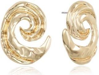Ettika Hammered Swirl Stud Earrings in Gold at Nordstrom Rack