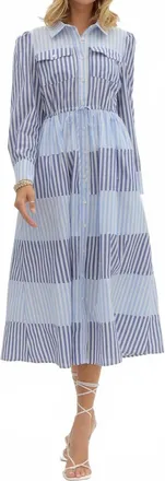 Entro Gretchen Midi Dress In Blue