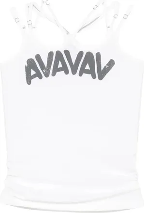 Avavav Avavav, Tops, Dames, Wit, XS, Katoen, Tova multi strap top met AV-logo print