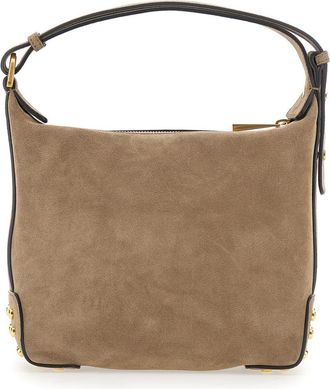 Tod's Womens Handbag Beige Leather Zip Closure Calf Handbags Hand Bags