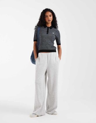 Fred Perry Polo nera in maglia lavorata-Nero