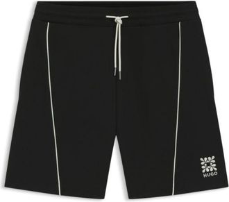 HUGO BOSS Cotton-blend shorts with embroidered logo artwork