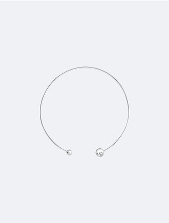 Calvin Klein Womens Contoured Bubbles Necklace - Metallic - OS