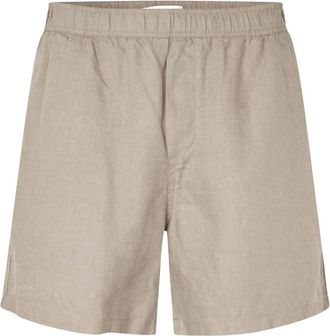 Sams&oslash;e & Sams&oslash;e Korte Broeken, Heren, Grijs, S, Linnen, Casual Shorts
