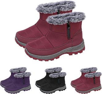 Generic Winter Snow Boots for Women Thick Warm Faux Fur Lined Boots Waterproof Non Slip Orthopedic Shoes with Arch Support Casual Comfortable Hiking Shoes for