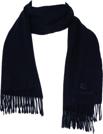 Burberry Pre-owned Mens blue cashmere scarf with embroidery - One Size