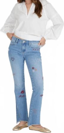 Free People Eva Boot Cut Love Notes Jeans In Blue