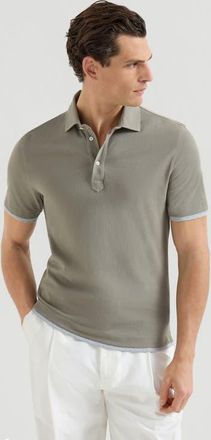 Brunello Cucinelli Piqu&eacute; polo shirt in Khaki at Nordstrom, Size Xxx-Large Eu