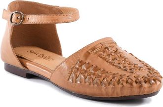 Seychelles Crimson Leather Flat