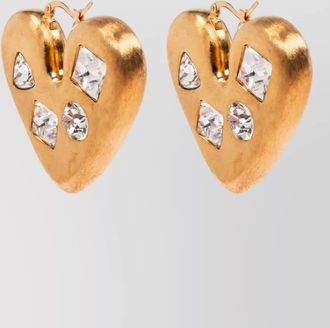 Jacquemus crystal embellished heart drop earrings