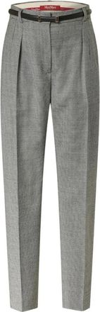Max Mara Carrot-fit Cropped Pantalon - Dames - Broeken - Grijs - 2XS - Wol - Broeken