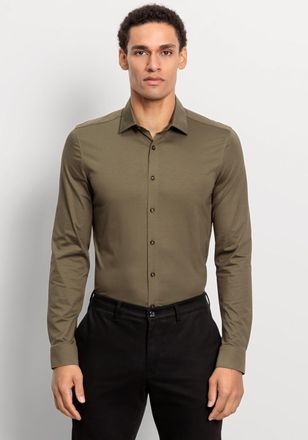 Olymp Businesshemd OLYMP No. Six 24/Seven super slim, Herren, Gr. 41, N-Gr, braun (schlamm), Web, Obermaterial: 92% Baumwolle, 8% Elasthan, sehr schmal, Hem