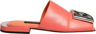 Dolce & Gabbana Sliders, female, Orange, Size: 5 1/2 US Flats Sandals