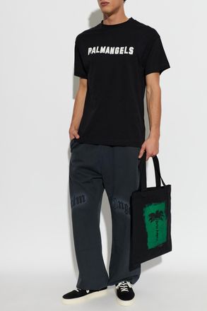 Palm Angels Palm Angels Black Logo T-shirt, Mens, Black