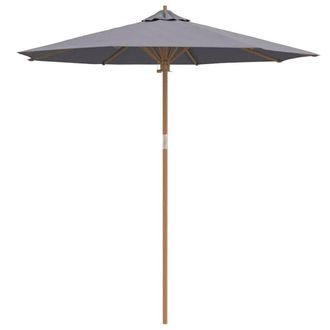 Berkfield Home Dark Grey Garden Parasol 240x260 cm Bamboo
