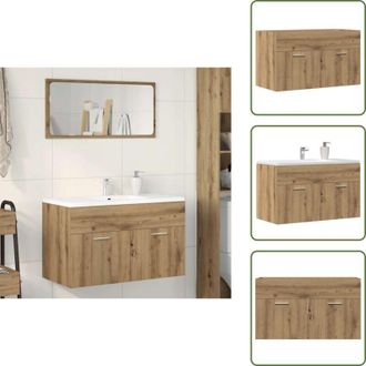 vidaXL Armadio per bagno - vidaXL Mobile Lavabo Bagno Rovere Artigianale 90x38,5x46cm Multistrato - Armadio in truciolato